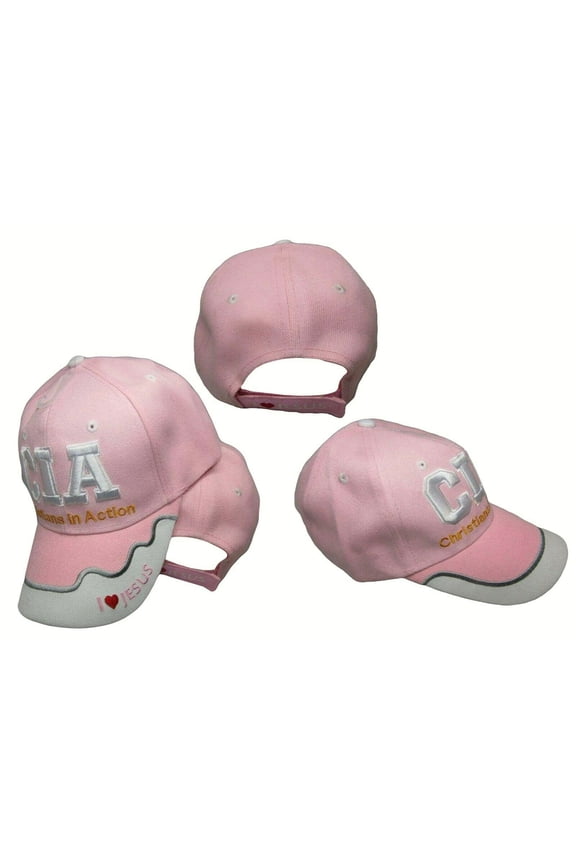 CIA Christians In Action Christian Pink Hat Ball Cap I Love Heart Jesus