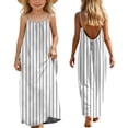 thumbnail image 1 of CIAKGIAF Big Girls Dresses Summer Halter Striped Loose Cute Comfortable Dresses Gray for 7 Years, 1 of 9