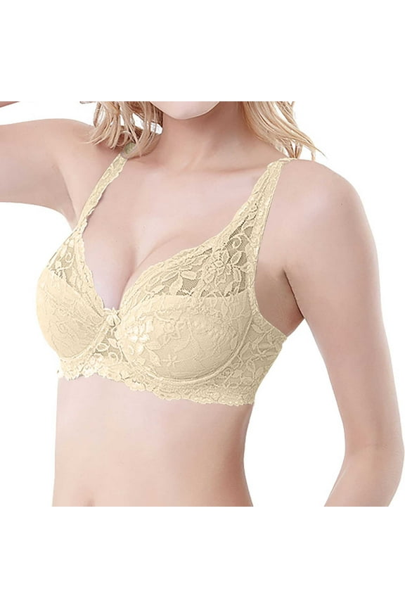 Bras for Women,Underwire Lace Mesh Balconette Bra Push Up Padded Everyday Bras,Size 40c