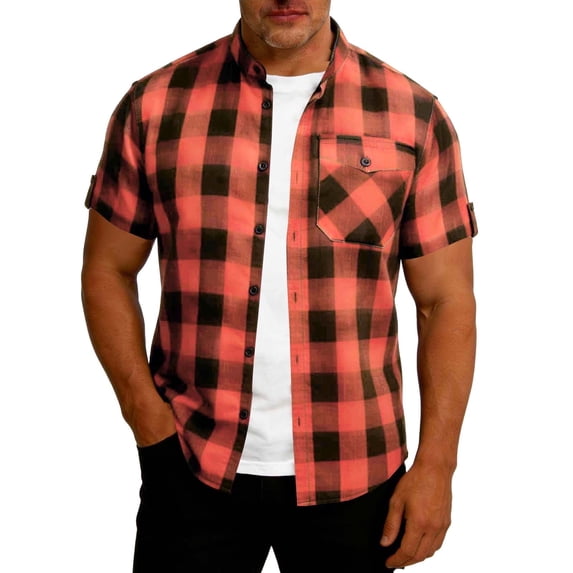 CIAKGIAF Button Cardigan Mens T Shirts Collar with Pockets Breathable Short Sleeved, T Shirts