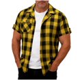 thumbnail image 1 of CIAKGIAF Button Cardigan Mens T Shirts Collar with Pockets Breathable Short Sleeved T Shirts, 1 of 7