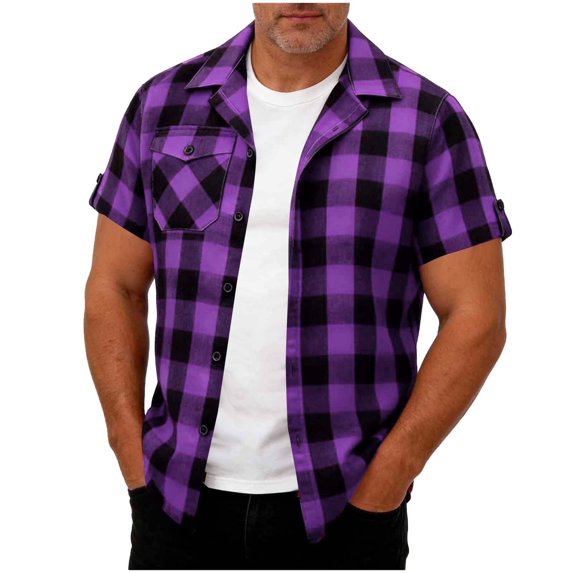 CIAKGIAF Button Cardigan T Shirts for Men Collar with Pockets Breathable Short Sleeved, T Shirts