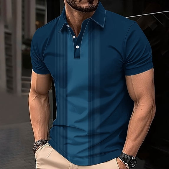 CIAKGIAF Button Front Mens T Shirts Collar Athletic Short Sleeved, Breathable Casual T Shirts