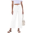 thumbnail image 1 of CIAKGIAF Jeans for Women Loose Multi-Pocket Solid Button Fly Ankle Length Jeans White XL, 1 of 7