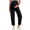 thumbnail image 1 of CIAKGIAF Maternity Jeans Fashion Belly Support High Stretch Straight Leg Jeans Black L, 1 of 4