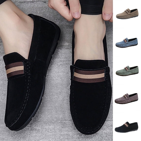 CIAKGIAF Men Shoes Slip on Loafers Wide Size Round Toe Non Slip Shoes