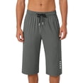 thumbnail image 1 of CIAKGIAF Men Shorts Drawstring Elastic Waist Solid Ice Silk Casual Zip Pockets Jogging Shorts, 1 of 8