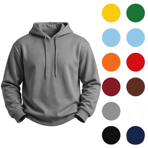 CIAKGIAF Mens Hooded Sweatshirts Casual Athletic Pullover Sweatshirt,Solid Long Sleeve Fleece Lined Hoodies Gray M