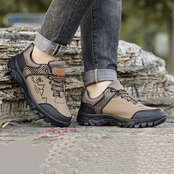 CIAKGIAF Mens Shoes Round Toe Work Hiking Shoes,Wide Size Outdoor Casual Safety Working Footwear Shoes
