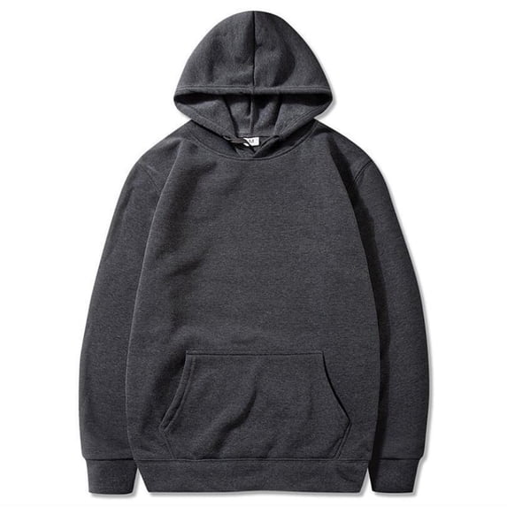 CIAKGIAF Mens Sweatshirts Pullover Hoodie Adjustable Drawstring Front Kangaroo Pocket Long Sleeve Casual Sweatshirt Dark Gray 2XL