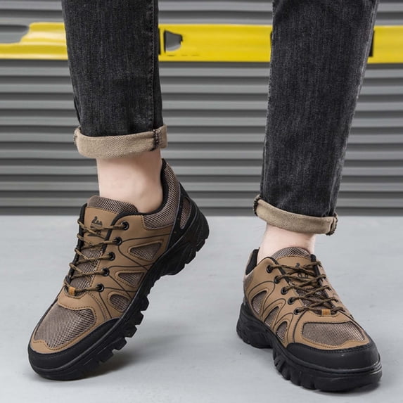 CIAKGIAF Shoes Men Wide Size Outdoor Casual Safety Working Footwear Round Toe Work Hiking Shoes