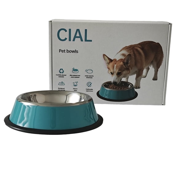 CIAL Pet bowl Stainless Steel Non - Slip Pet  Food Bowl, Easy to Clean, Fashionable Design
