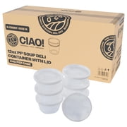 CIAO! 12OZ PP Injection Molded Soup-Deli Container with LLDPE Lid, Microwavable and BPA Free 240/240 combo pack