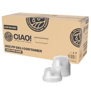 CIAO! 8OZ Polypropylene Clear Deli Container Matching Lids Sold Separately Case of 500