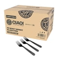 thumbnail image 1 of CIAO! Heavy Duty Black Polypropylene Disposable Forks, Foodservice Bulk Pack – 1,000 Count, 1 of 7