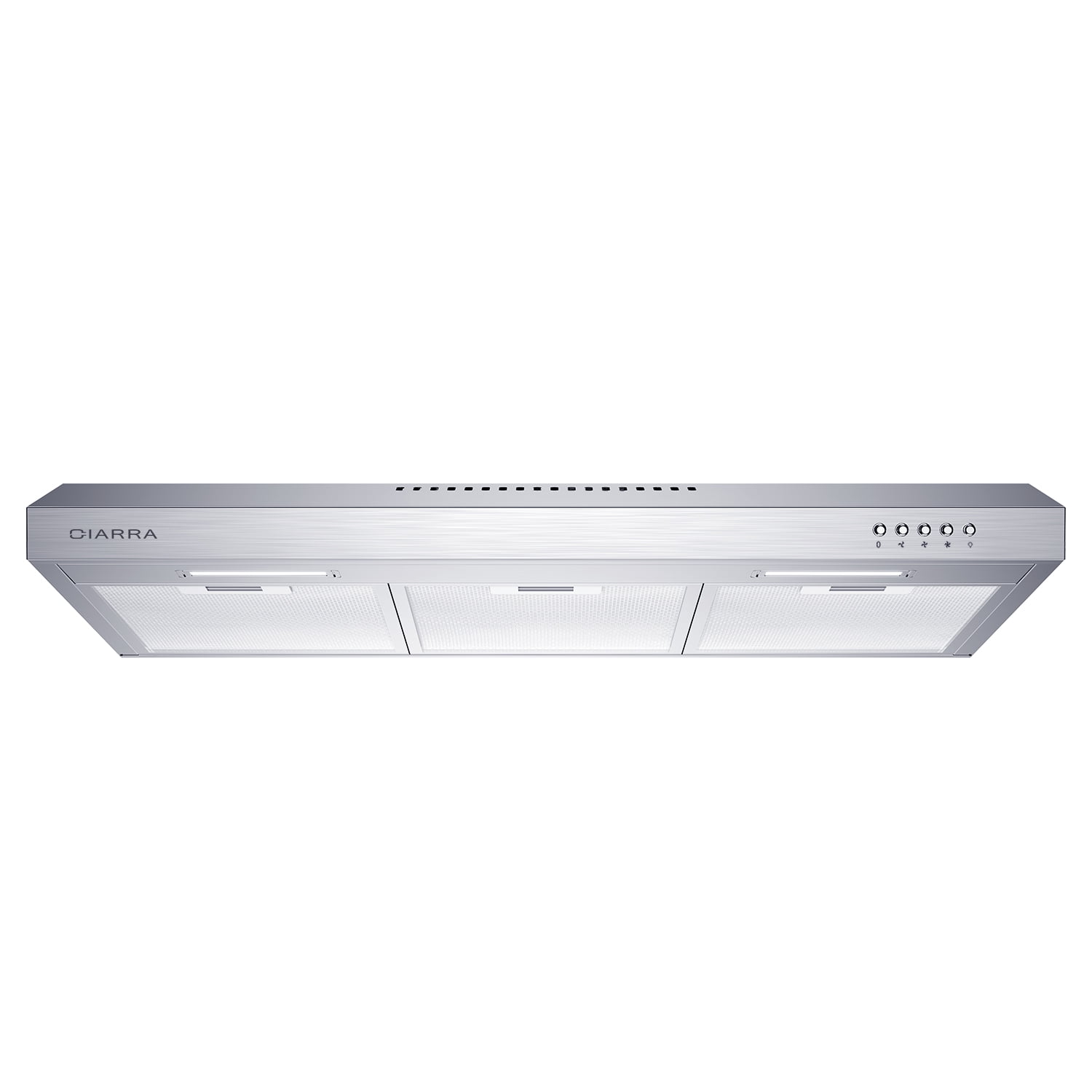 CIARRA 30 in Range Hood Under Cabinet Ductless Convertible Ducted in Stainless Steel with 3 Speed Exhaust Fan CAS918A75