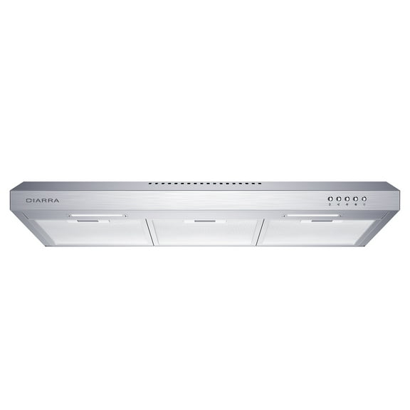 CIARRA 30 in Range Hood Under Cabinet Ductless Convertible Ducted in Stainless Steel with 3 Speed Exhaust Fan CAS918A75