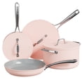 thumbnail image 1 of CIARRA Beyond Cookware Set, Ceramic Nonstick Pots and Pans Set with Lid, Non Toxic, Oven Safe & Compatible with All Stovetops, Pink, 1 of 7