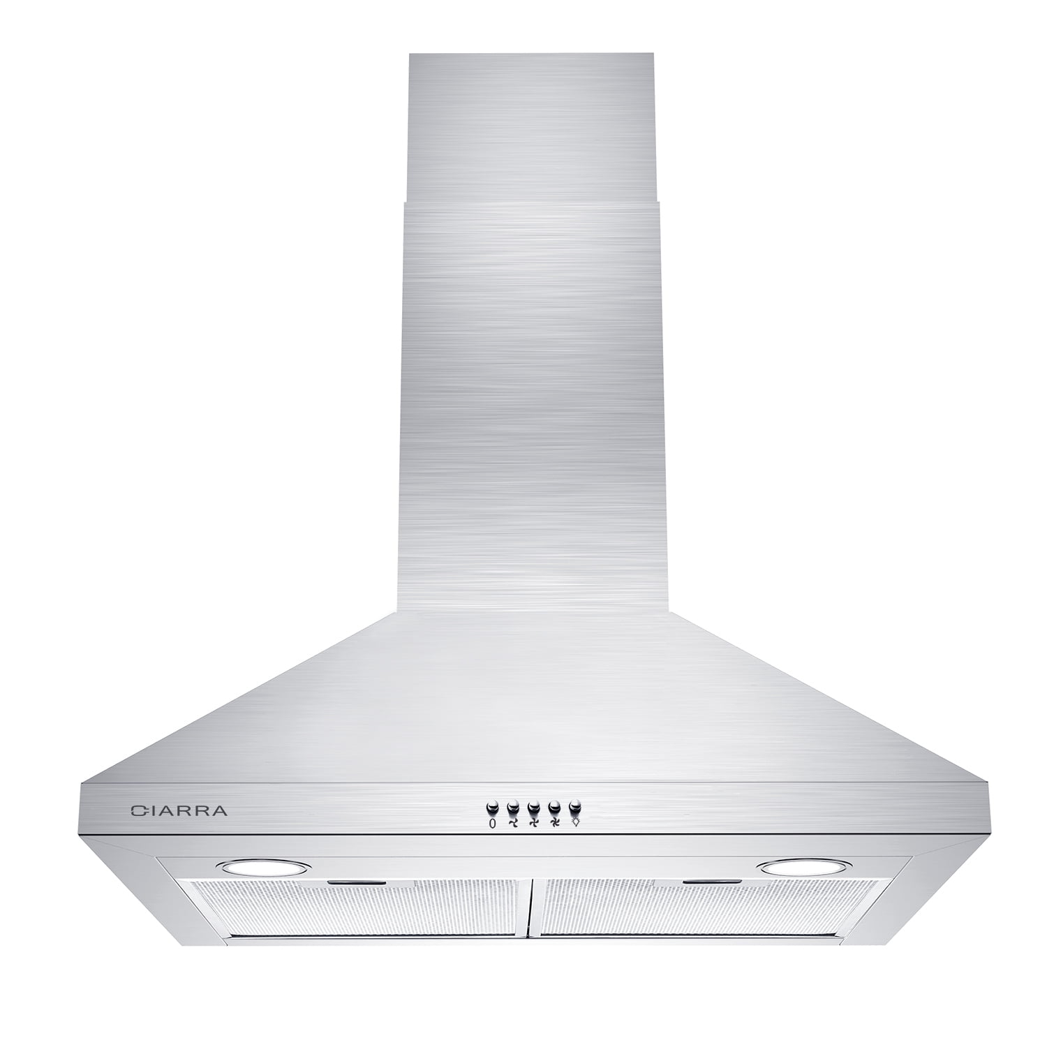 CIARRA Wall Mount Range Hood 30 inch 450CFM with Push Button