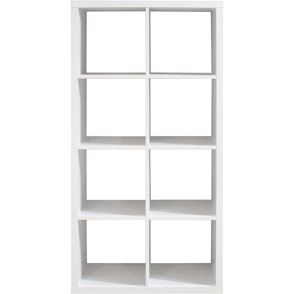 CIATRE 57" 8-Cube Organizer Storage with Opened Back Shelves,2 X 4 Cube Bookcase Book Shleves for Home, Office (Walnut)