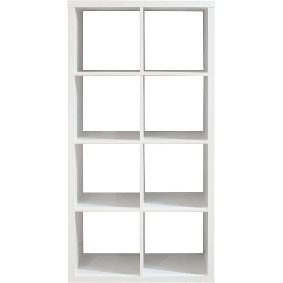 CIATRE 57" 8-Cube Organizer Storage with Opened Back Shelves,2 X 4 Cube Bookcase Book Shleves for Home, Office (Walnut)
