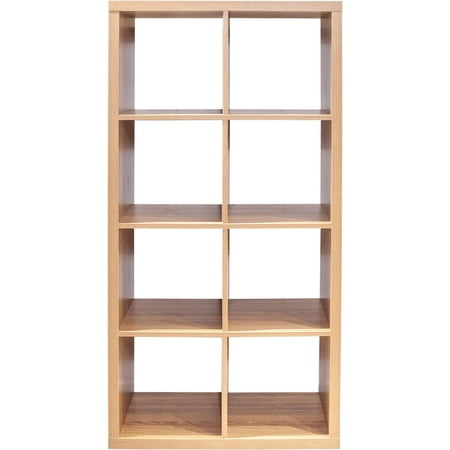 CIATRE 57" 8-Cube Organizer Storage with Opened Back Shelves,2 X 4 Cube Bookcase Book Shleves for Home, Office (Walnut)