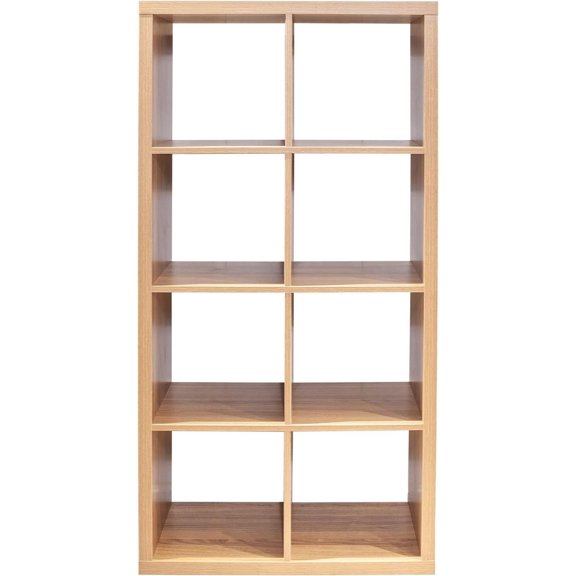 CIATRE 57" 8-Cube Organizer Storage with Opened Back Shelves,2 X 4 Cube Bookcase Book Shleves for Home, Office (Walnut)
