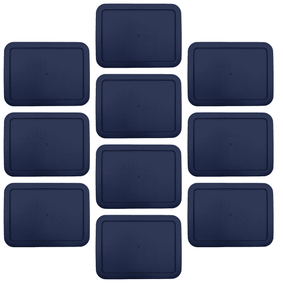 CIBI Food Storage Container Lids (3 Cup, Blue - 10 PK) Compatible with Pyrex 7210-PC Glass Containers, Dishwasher and Microwave Safe Replacement Lids