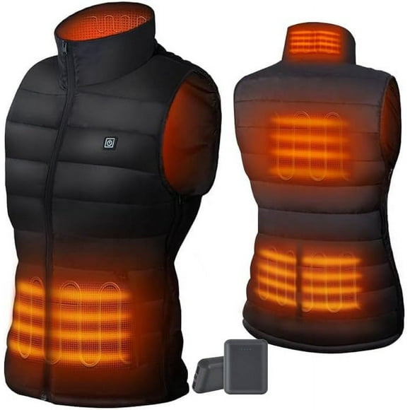 Heated Vest Coat with 10000mAh Battery Pack Lightweight Heated Jacket Heated Clothing Outwear Body Warmer Winter Warm Up Women Men