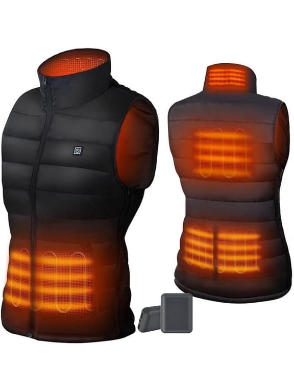 Heated Vest Coat with 10000mAh Battery Pack Lightweight Heated Jacket Heated Clothing Outwear Body Warmer Winter Warm Up Women Men