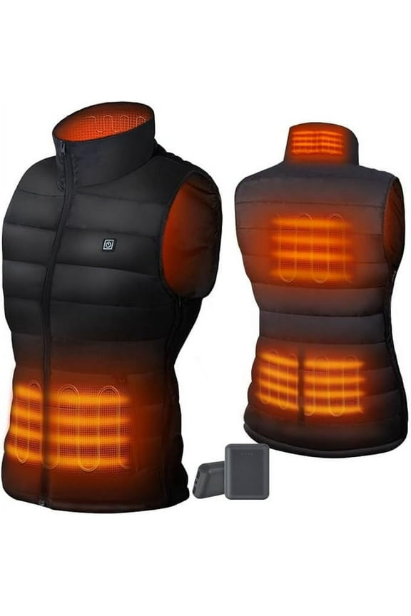 Heated Vest Coat with 10000mAh Battery Pack Lightweight Heated Jacket Heated Clothing Outwear Body Warmer Winter Warm Up Women Men