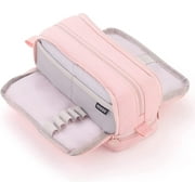 CICIMELON 4-Compartment Pencil Case with 4 Compartments, Pink