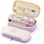 CICIMELON Big Capacity Pencil Pen Case Large Storage Pencil Bag Pouch Organizer Purple