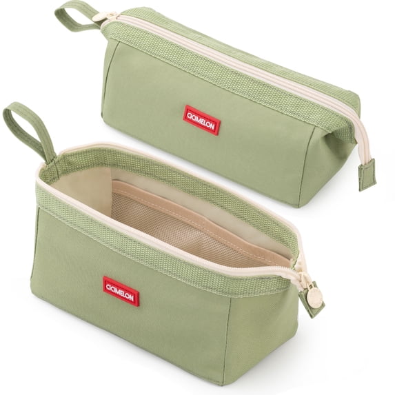 CICIMELON Pencil Case Large Capacity Pencil Pouch Pen Bag for School Teen Girl Boy Men Women, Green