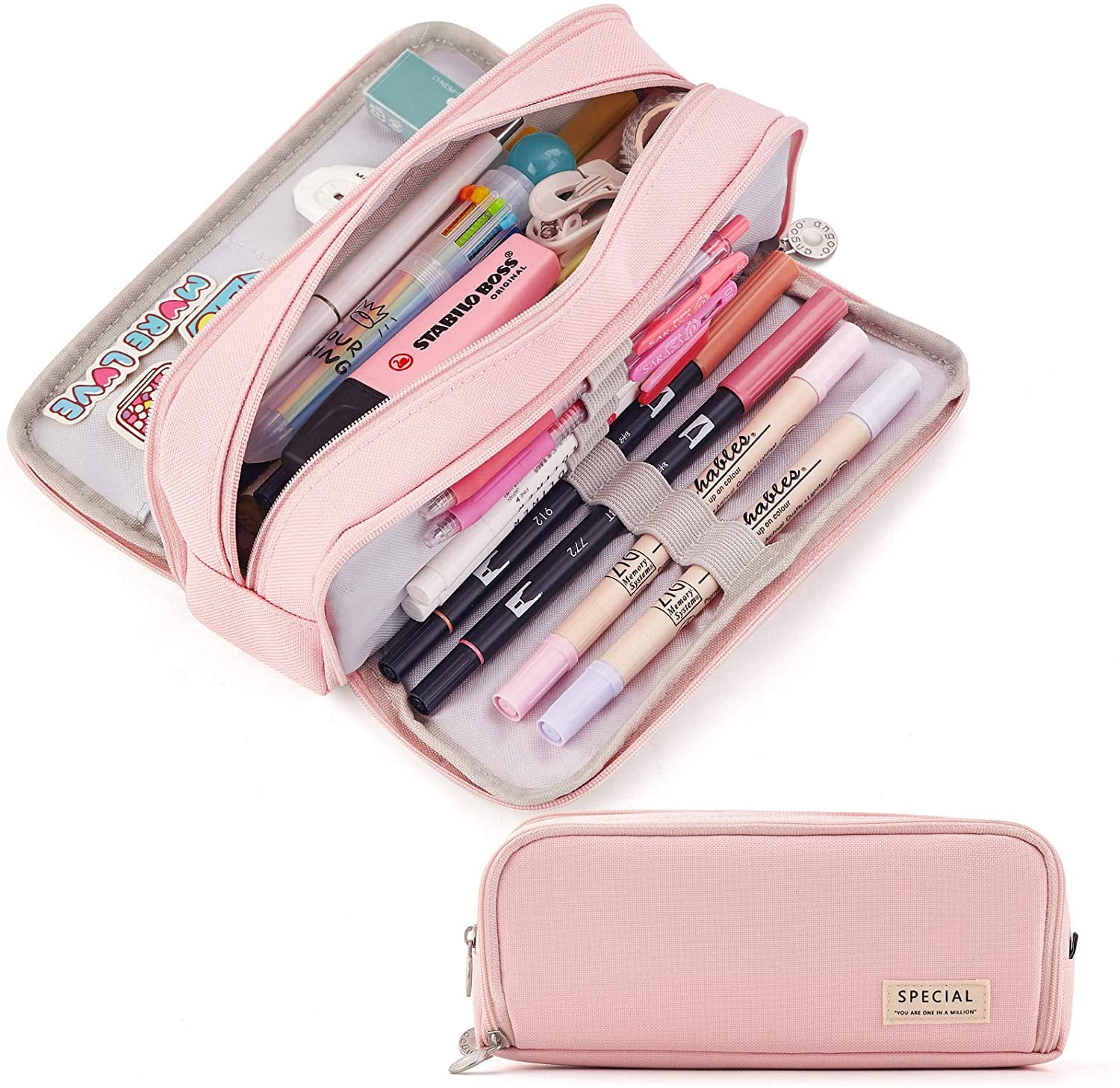 Cyflymder Large Capacity Pencil Bag Aesthetic School Cases