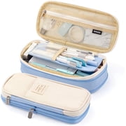 CICIMELON Big Capacity Pencil Pen Case Large Storage Pencil Bag Pouch Organizer - Light Blue