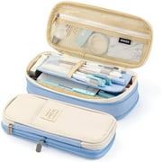 CICIMELON Big Capacity Pencil Pen Case Large Storage Pencil Bag Pouch Organizer - Light Blue