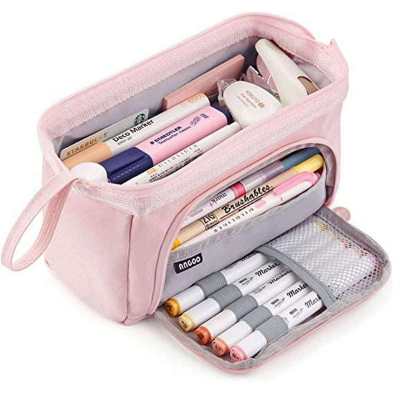 CICIMELON Large Capacity Pen Pencil Case with 4 Compartments, Multi-Slot  Pencil Pouch Bag Aesthetic School Supplies Organizer for Teen Girls, Women
