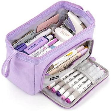 CICIMELON Pencil Case Large Capacity Pencil Pouch Handheld Pen Bag for Office School Girl Boy Men Women (Purple)