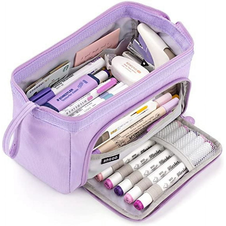 CICIMELON Pencil Case Large Capacity Pencil Pouch Handheld Pen Bag for  Office School Girl Boy Men Women (Purple) 
