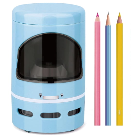 CICIMELON Pencil sharpening machines, electric,2 in 1 Electric Pencil Sharpener with Mini Handheld Vacuums, Wireless Automatic Pencil Sharpener for 6.5-8mm Colored Pencils,Blue