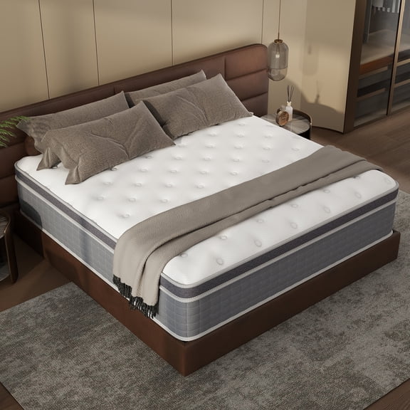 CICIMLU 14 inch Queen Adult Mattress with Pocket Spring Hybrid Memory Foam Medium Firm Mattress