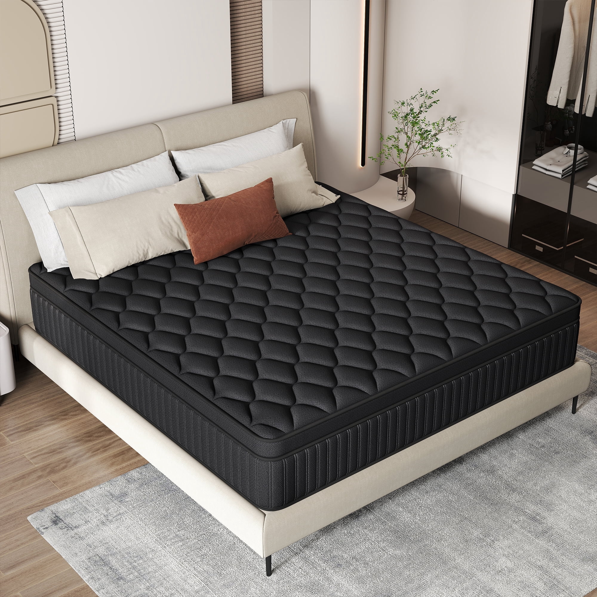 CICIMLU 14 inch Queen Mattress, Memory Foam & Spring Hybrid Medium ...