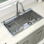 CICIMLU 28*18 Stainless Steel Kitchen Sink Single Bowl Basin Easy to Stall Drop-in Sink, Brushed