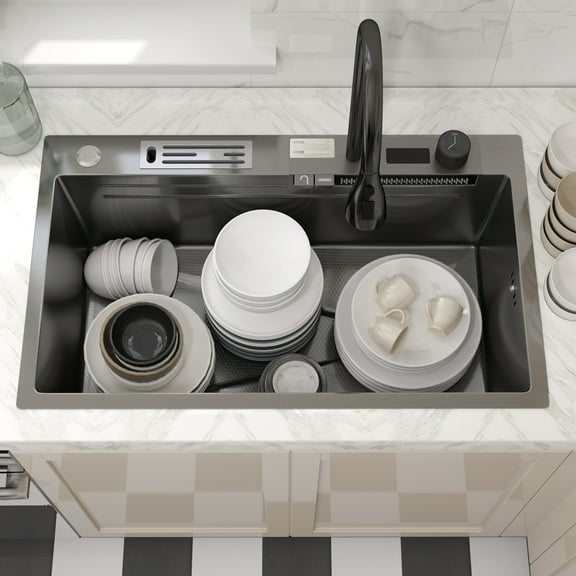 CICIMLU 30*18 Stainless Steel Kitchen Sink Single Bowl Basin Easy to Stall Drop-in Sink, Brushed