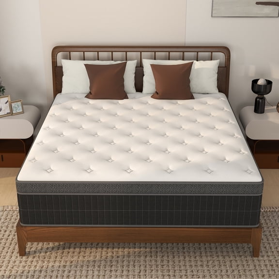 CICIMLU Queen Mattress 12 inch Hybrid Gel Memory Foam & Pocket Innerspring, Pressure-Relief, Medium Firm Mattress