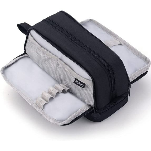 CICMELON Multifunction Pencil Case, Cotton & Linen, Gray