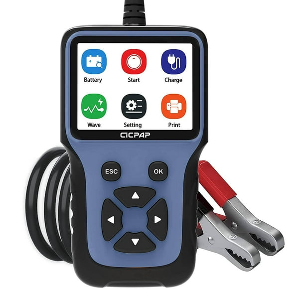CICPAP 12V Car Battery Tester, 100-2000 CCA Battery Load Tester, Car Battery Tester and Auto Cranking and Charging System Test Scan Tool