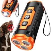 CICPAP Dog Bark Deterrent Device, 3 Sonic Heads Ultrasonic Anti Barking Device for Dogs, 50FT Range Rechargeable No Shock Dog Training Tool with Flashlight, Ind