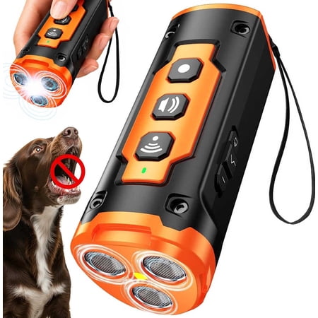 CICPAP Dog Bark Deterrent Device, 3 Sonic Heads Ultrasonic Anti Barking Device for Dogs, 50FT Range Rechargeable No Shock Dog Training Tool with Flashlight, Indoor Outdoor Bark Control